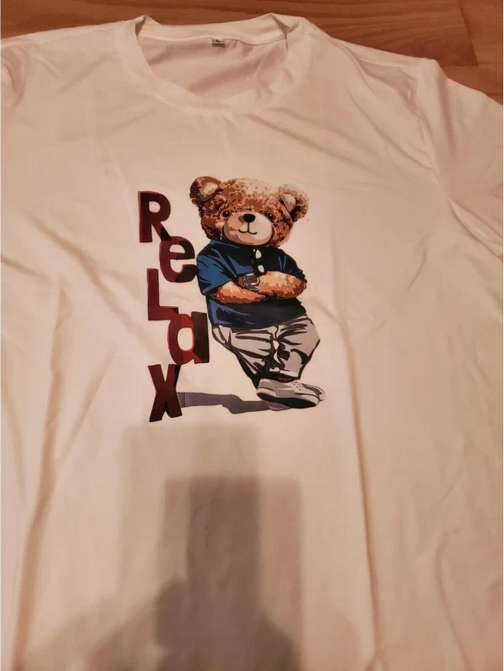 White Relax Teddy Bear T-Shirt